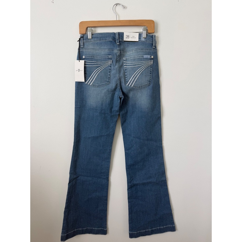 7 For All Mankind Dojo Flare Leg Trouser – Blue Wash – Size 28 – NWT – Women'S - Picture 5 of 5